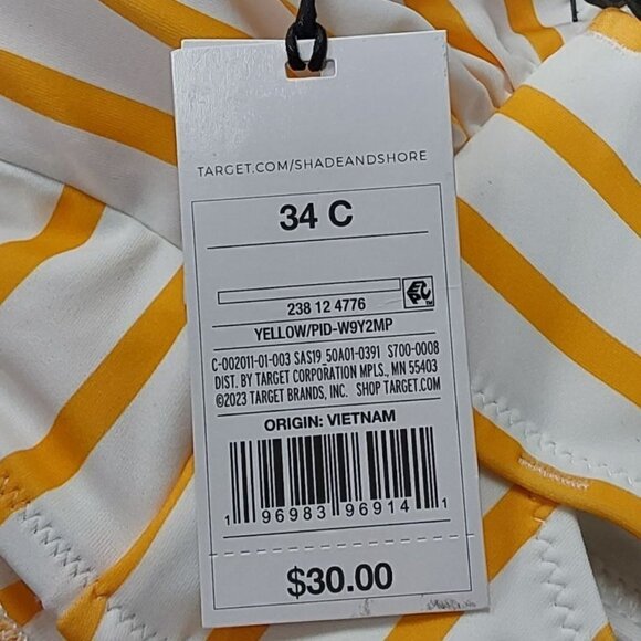 Women's Lightly Lined Tunneled Front Keyhole Bikini Top | Shade & Shore | 34C - Picture 8 of 10